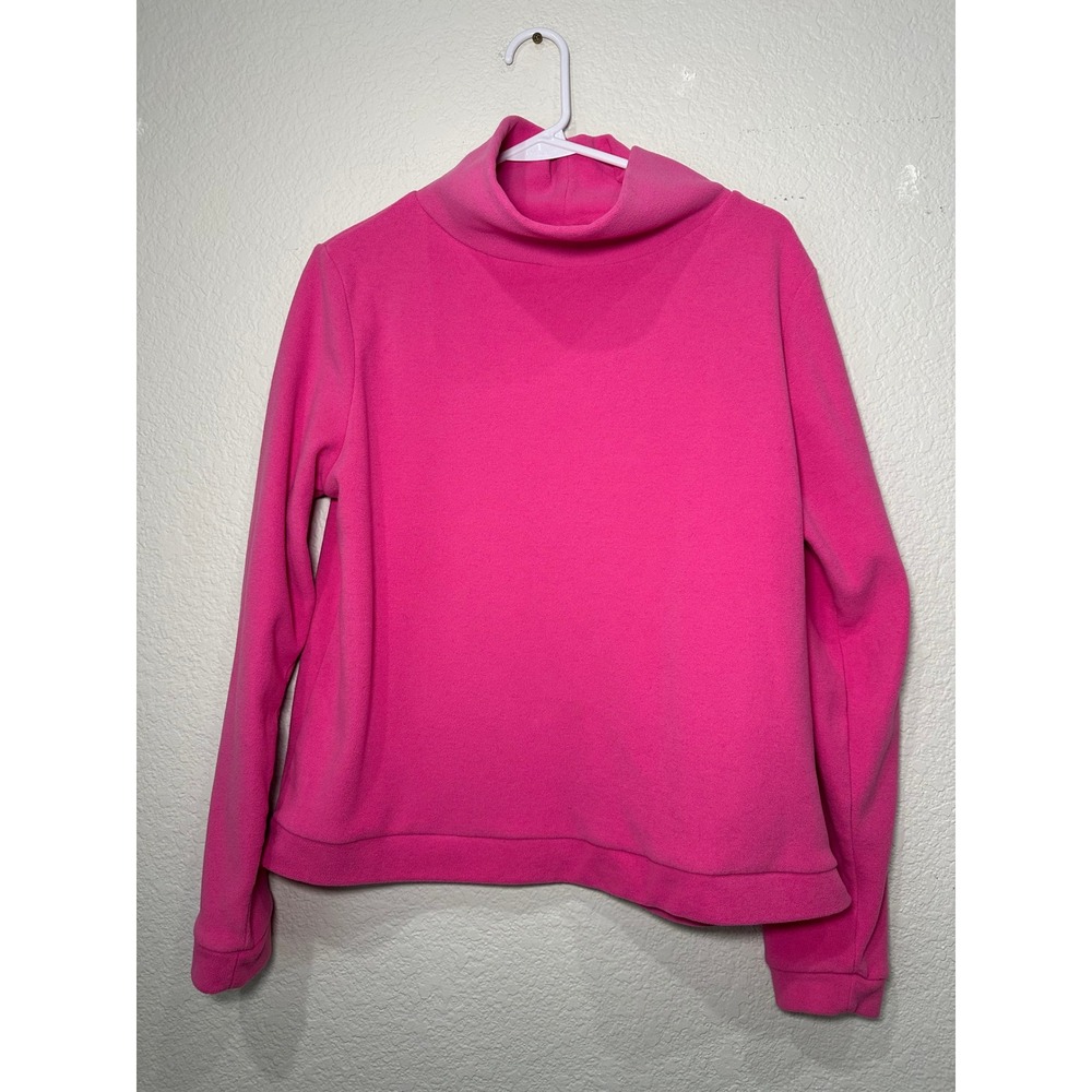 Dudley Stephens Park Slope Fleece Turtleneck Hot Pink Pineapple Logo Size M